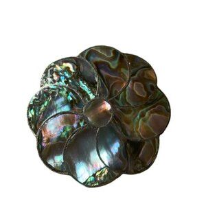 Vintage Sterling Silver Mother of Pearl Flower Pin/Brooch